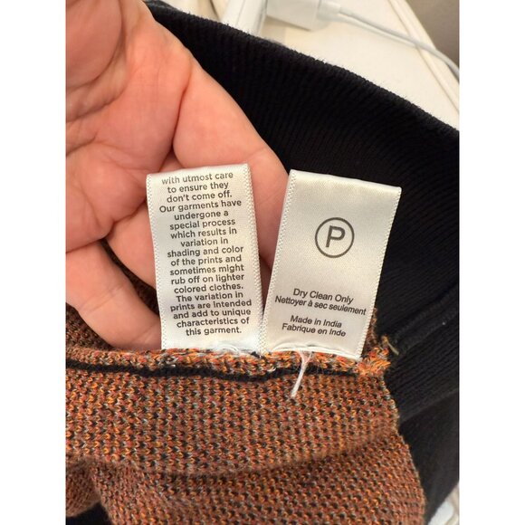 Hemant and Nadita Black Orange Oversized Floral Rafa Cardigan - Size M - Picture 8 of 10